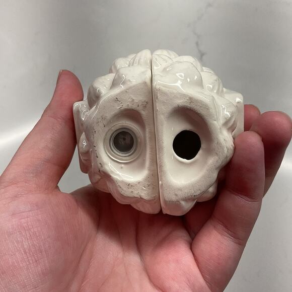 Mudpie Debossed Glazed Ceramic Pineapple Salt and Pepper Shaker Set White - Picture 7 of 8